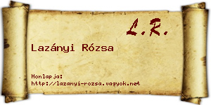Lazányi Rózsa névjegykártya